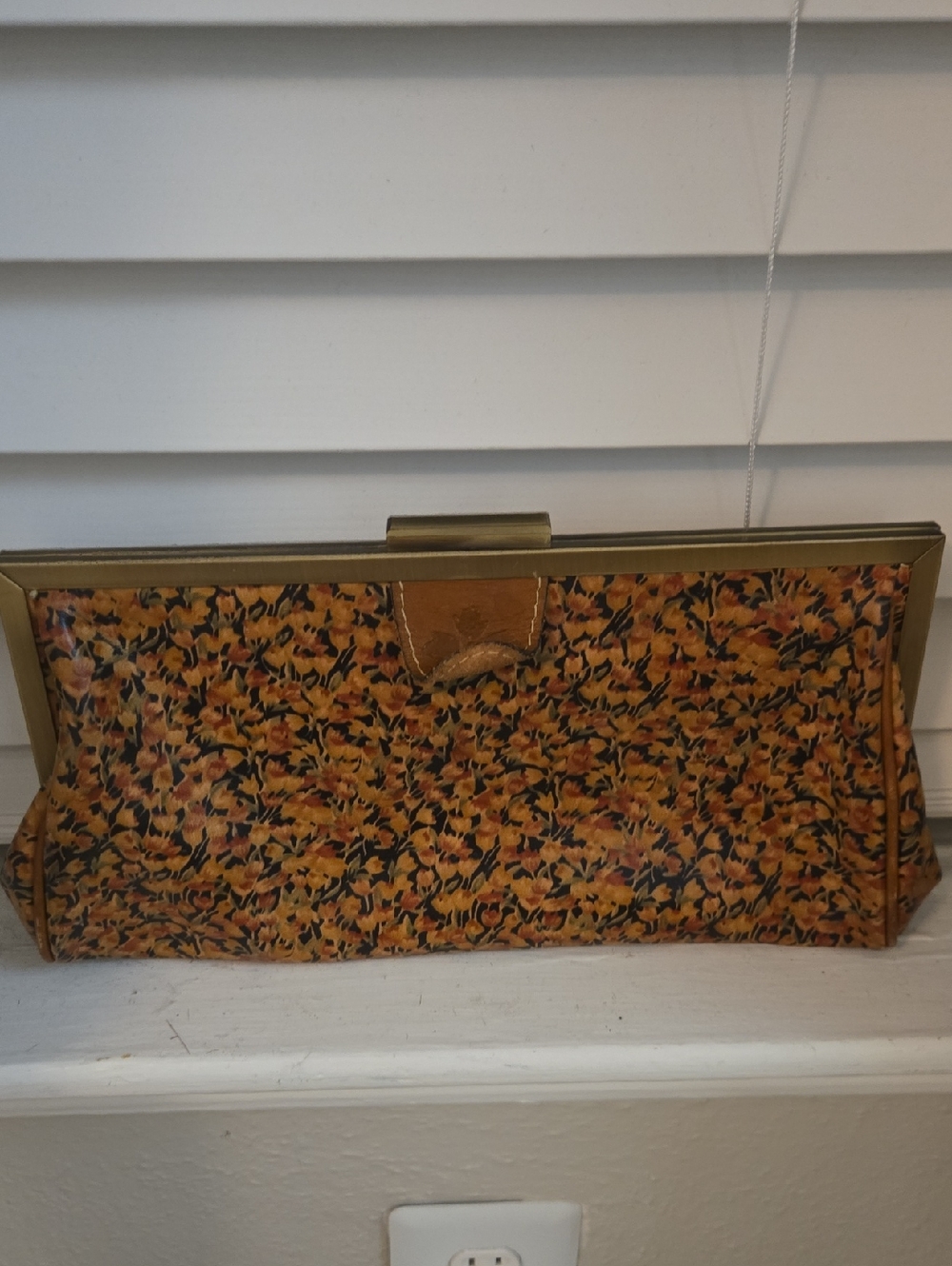 Patricia Nash Orange Floral Frame Clutch